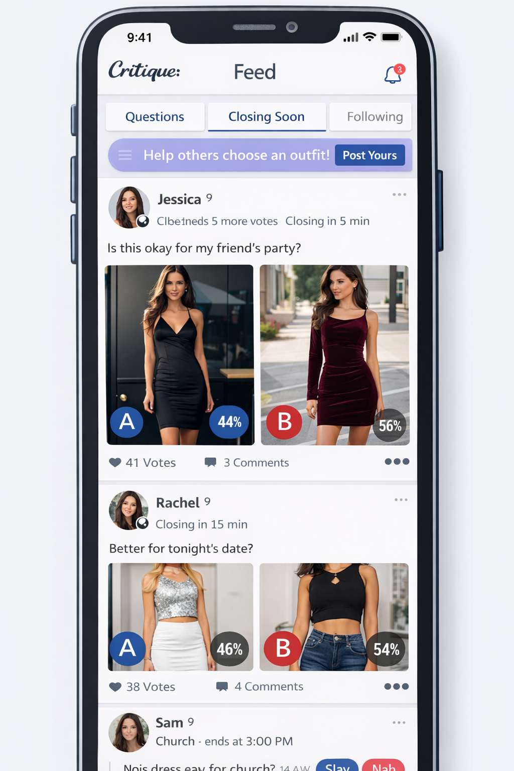 Critique mobile feed preview